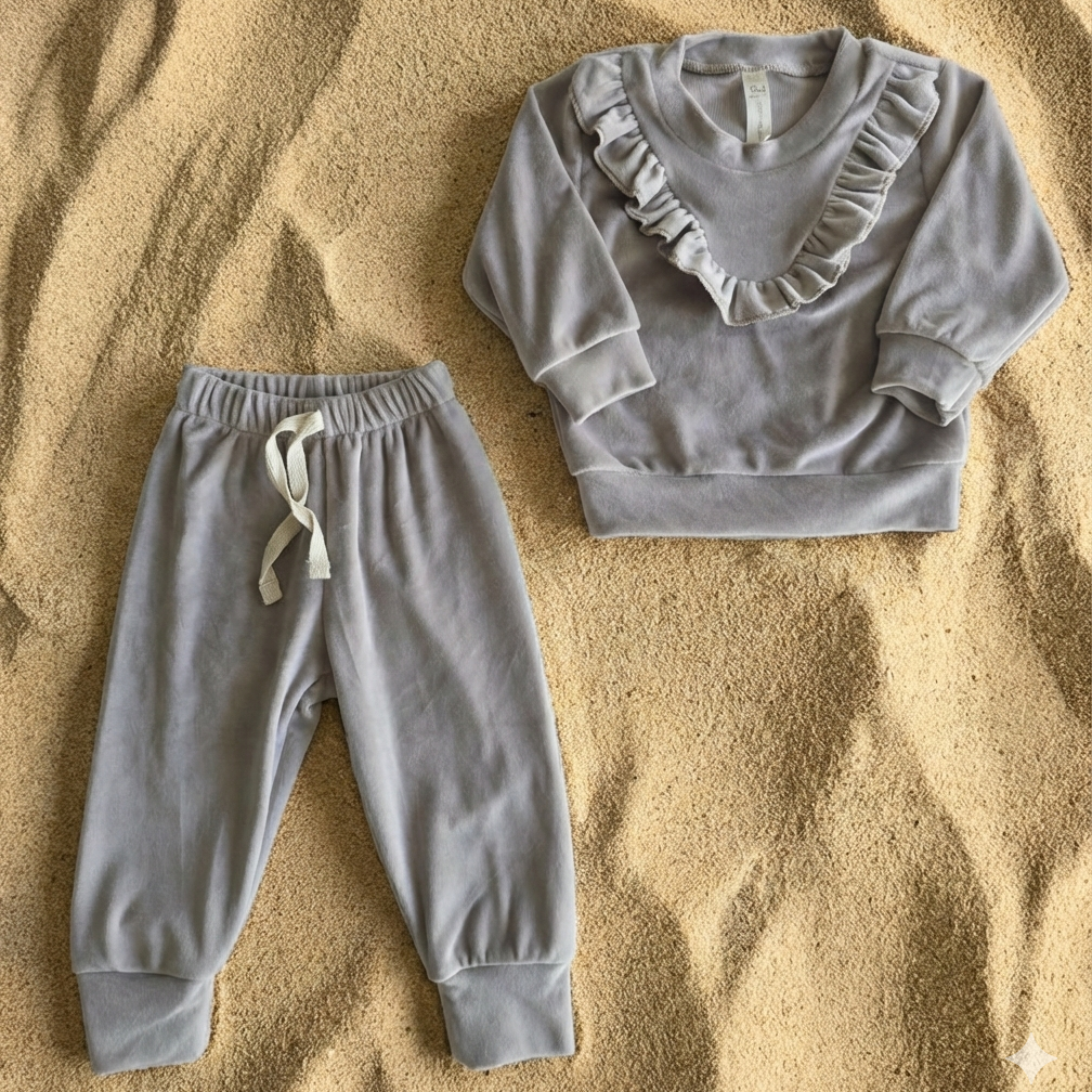 Conjunto plush con volado