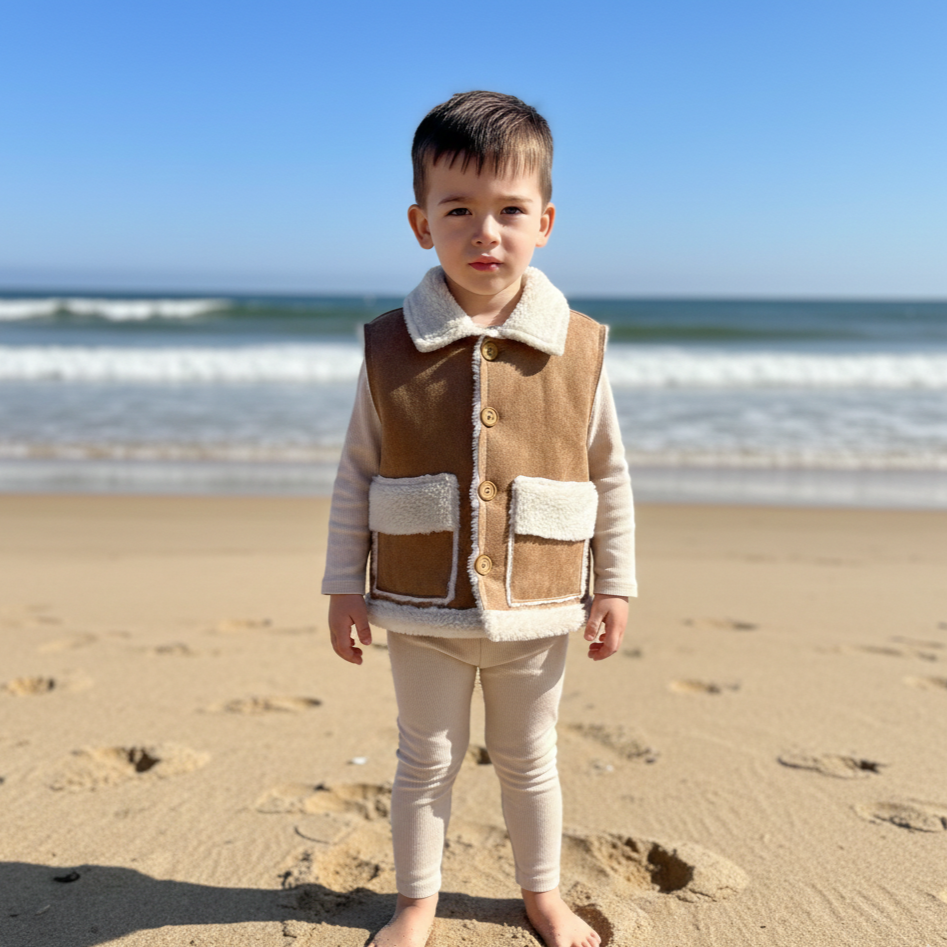 Chaleco gamulán y piel