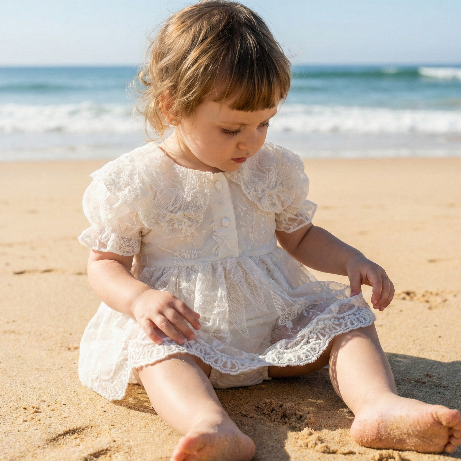 Vestido bordado poplin
